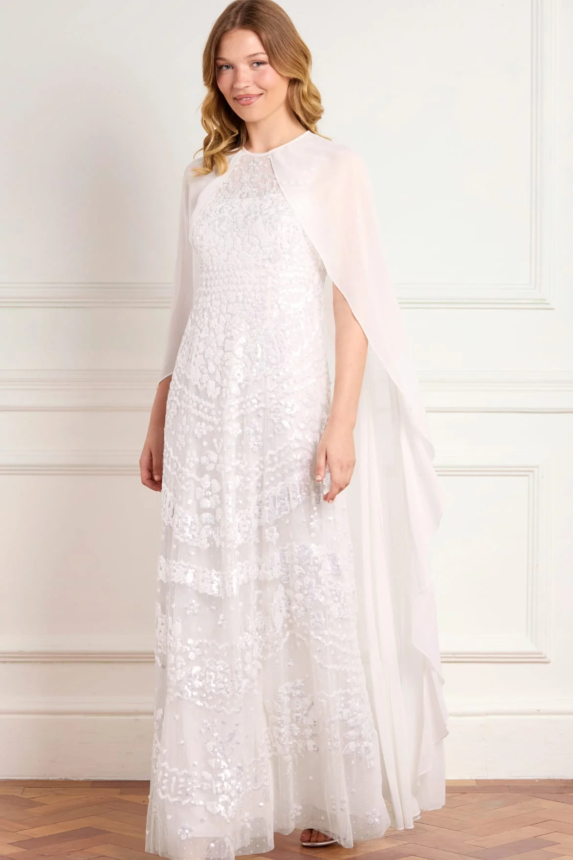 Anais Sequin Cape Gown - Image 3