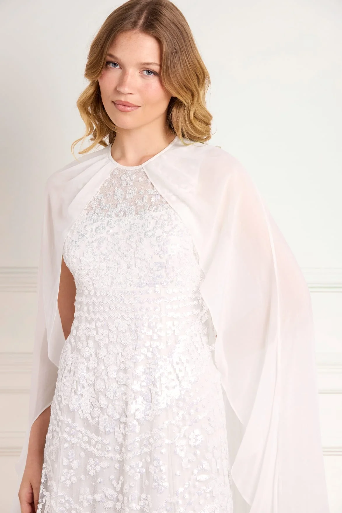 Anais Sequin Cape Gown - Image 4