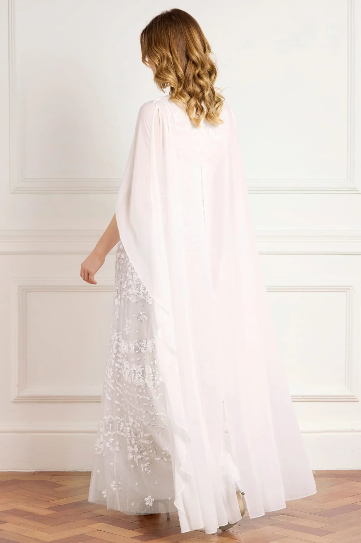 Anais Sequin Cape Gown - Image 5