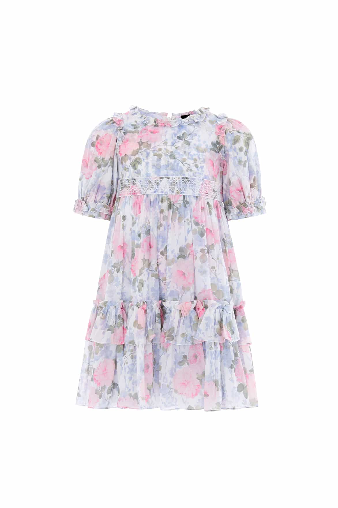 Camille's Garden Chiffon Smocked Kids Dress - Image 2