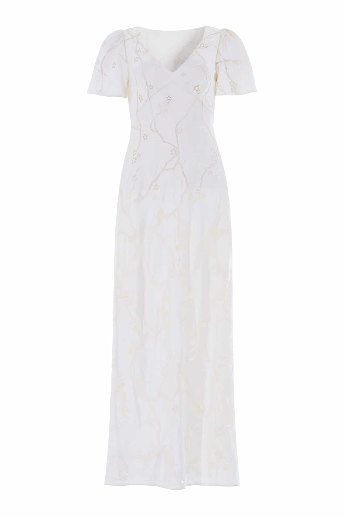 Cherry Blossom Satin Short Sleeve Gown - Image 2