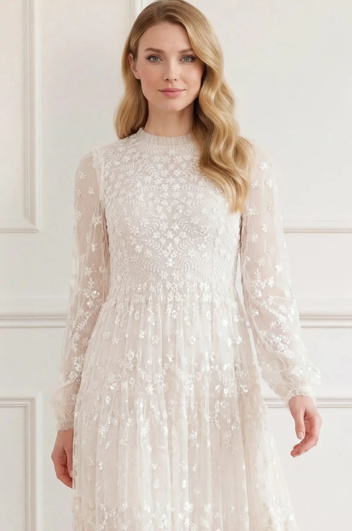 Clover Long Sleeve Ankle Gown - Image 3