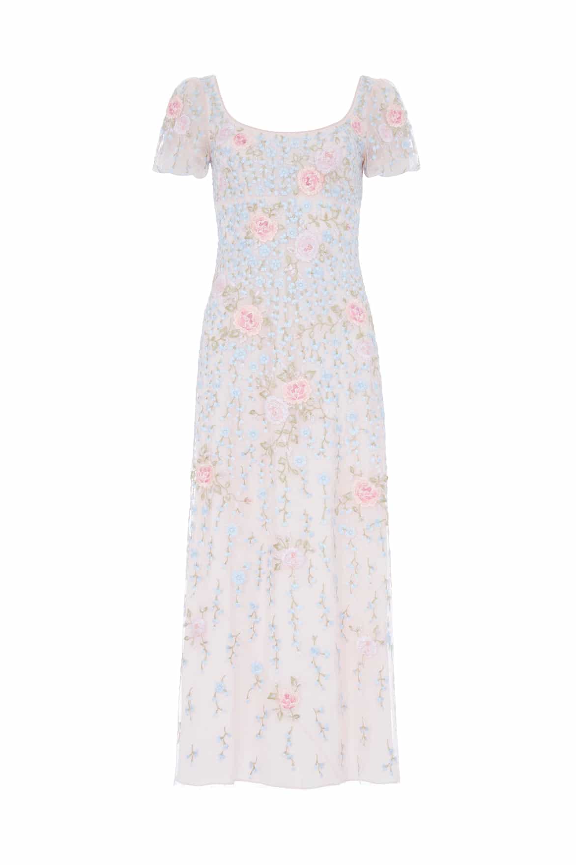 Cressida Embroidery Puff Sleeve Ankle Gown - Image 3