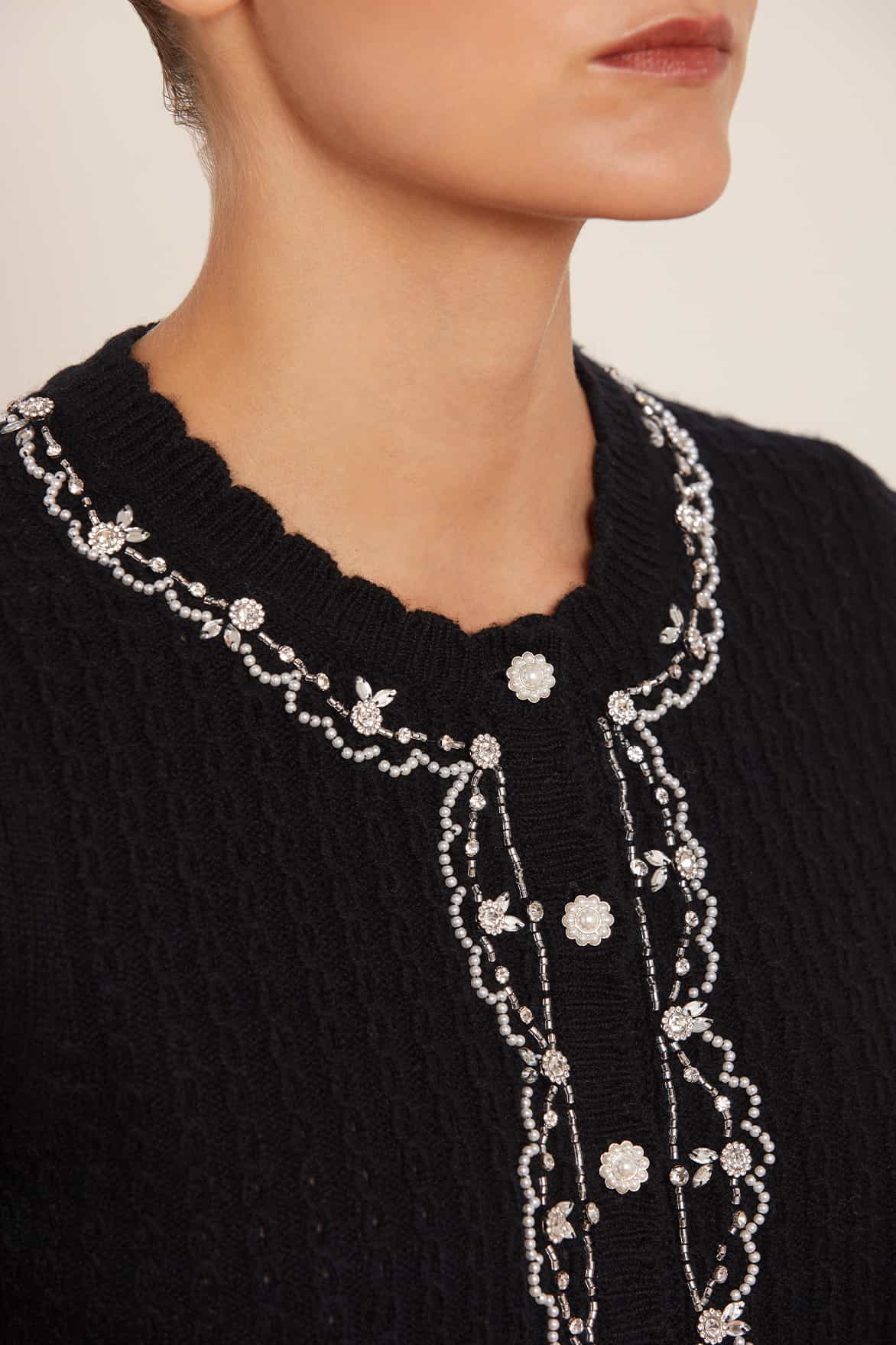 Crystal Border Short Cardigan - Image 3