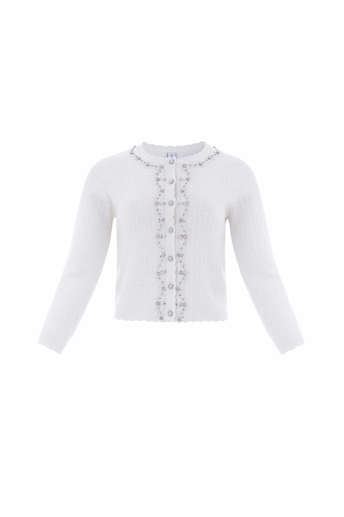 Crystal Border Short Cardigan - Image 2