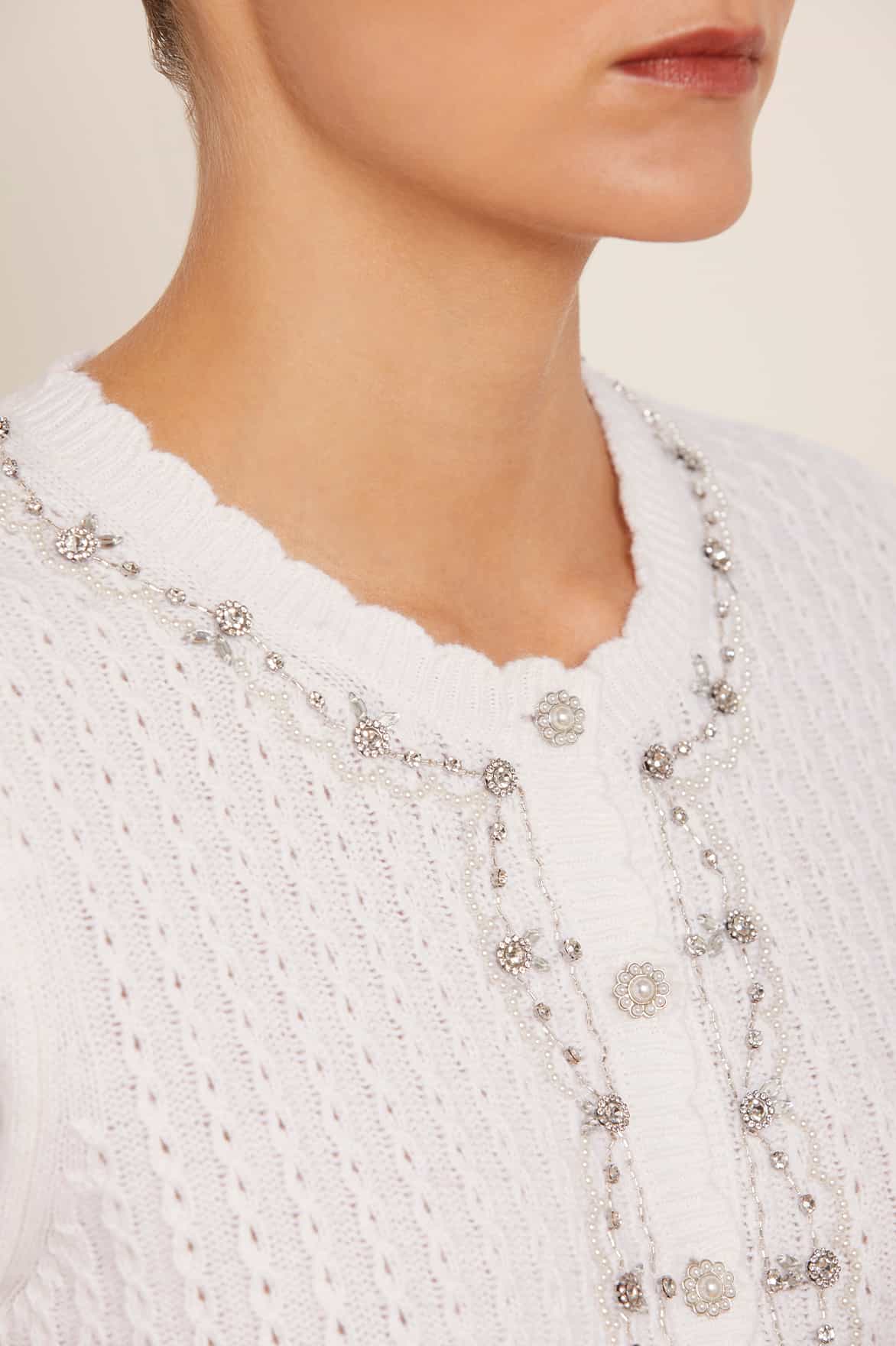 Crystal Border Short Cardigan - Image 5