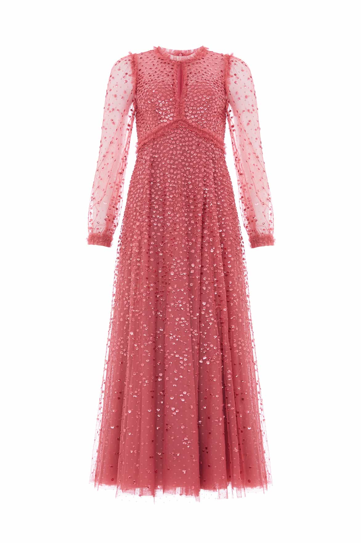 Dappled Sequin Long Sleeve Ankle Gown - Image 2