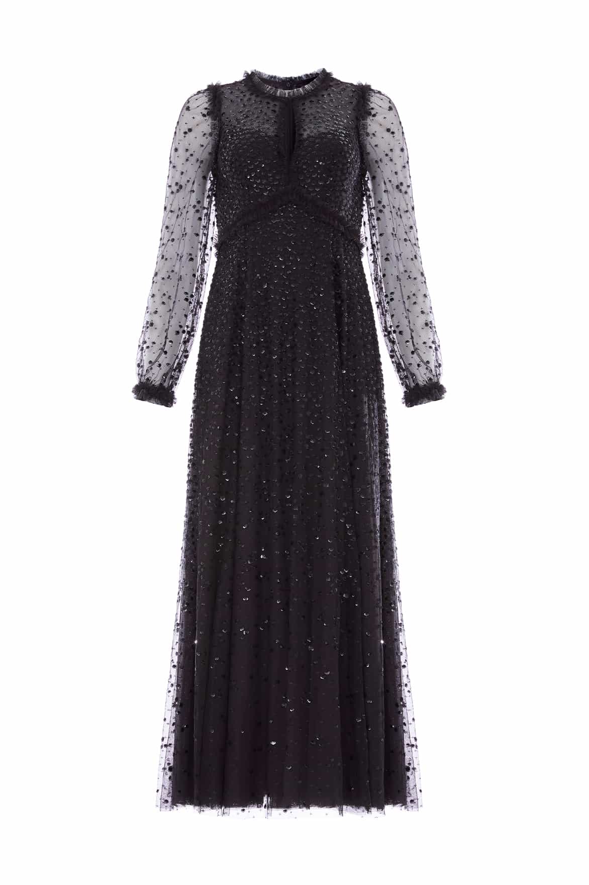 Dappled Sequin Long Sleeve Ankle Gown - Image 2