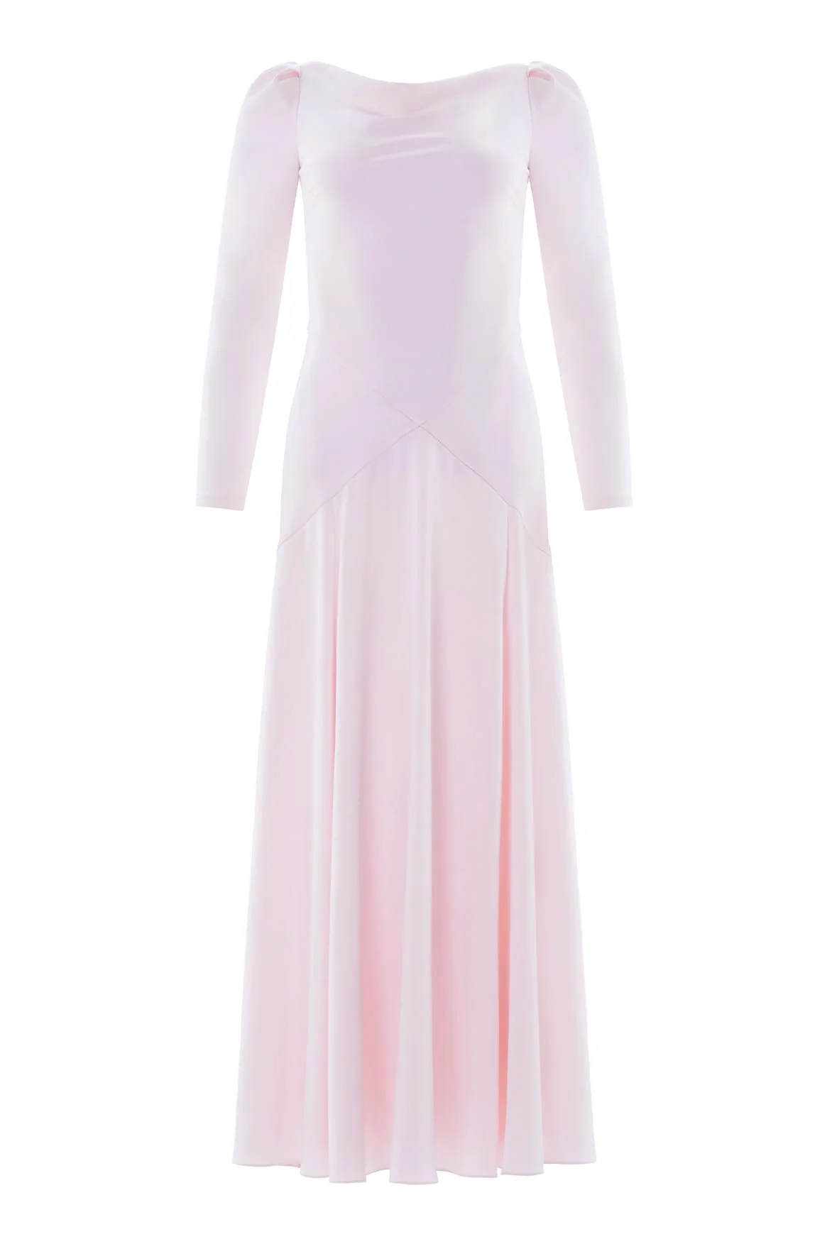 Evangeline Satin Cowl Neck Long Sleeve Gown - Image 2
