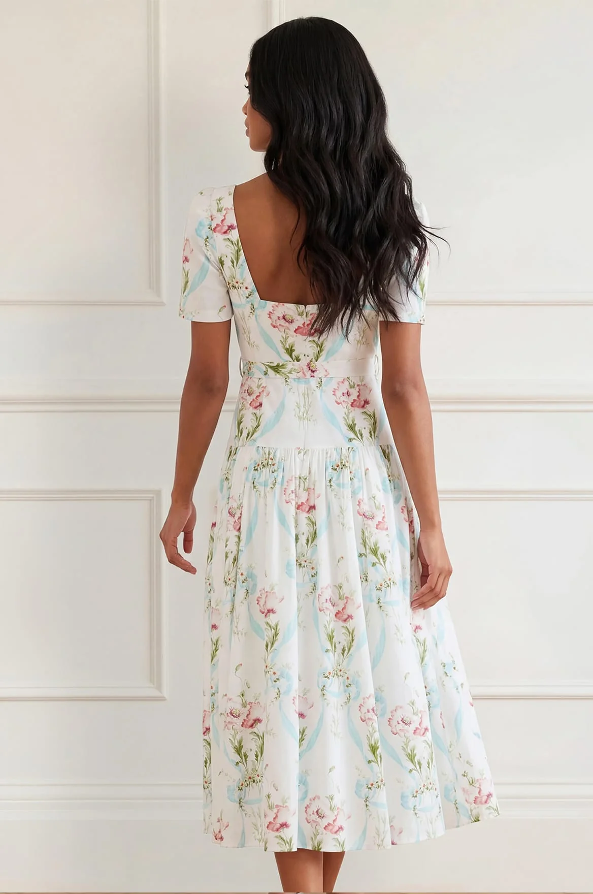 Floral Ribbon Cotton Ballerina Dress - Image 6