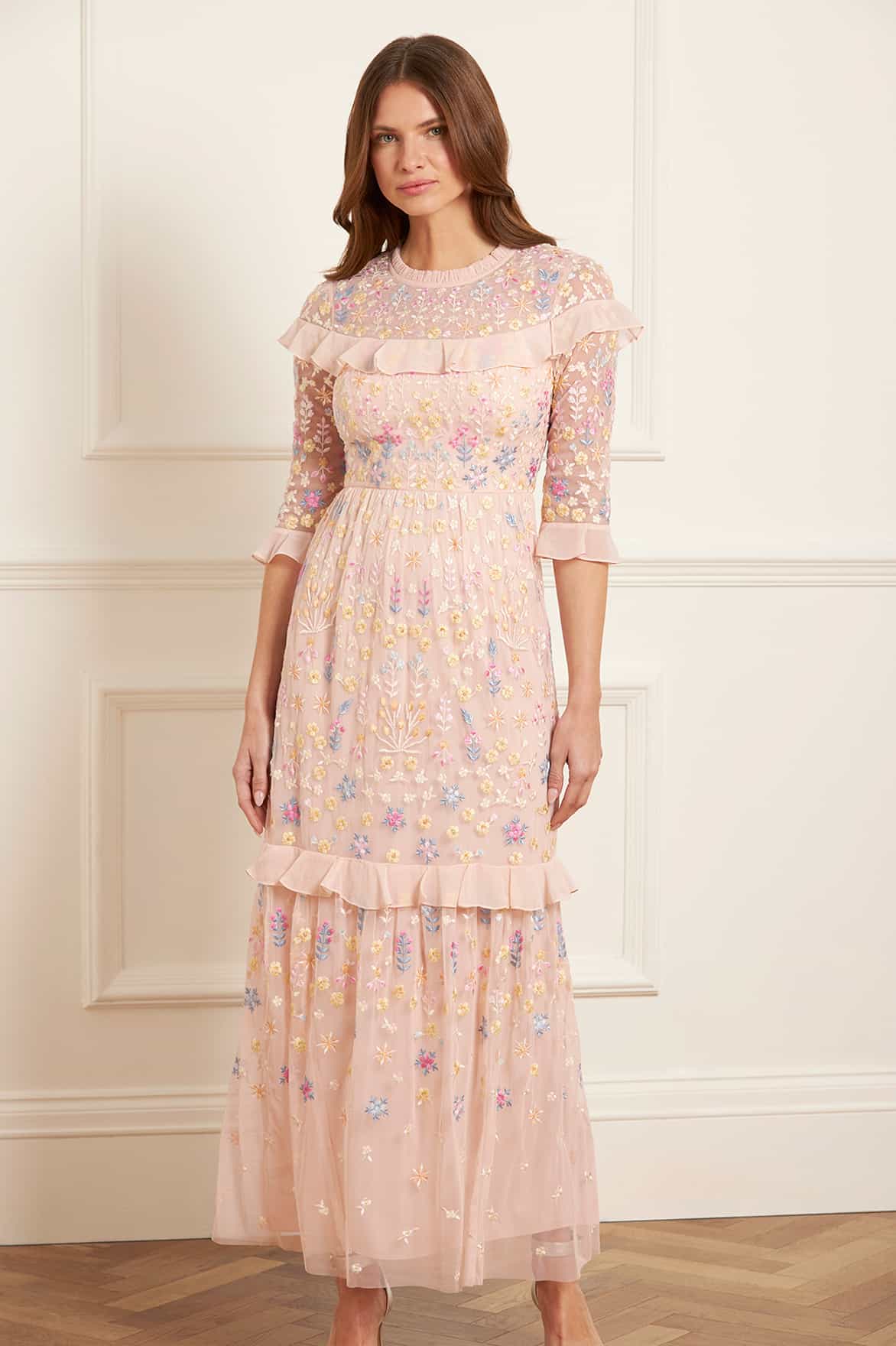 Flowerbed Embroidery Ankle Gown - Image 3