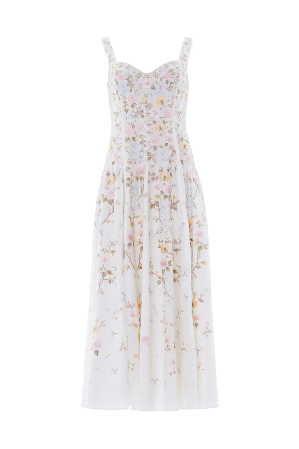 Garden Rose Linen Blend Sleeveless Ankle Gown - Image 3
