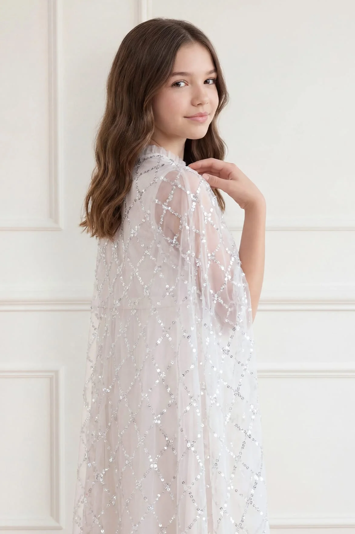 Heart Lattice Cape Kids Dress - Image 3