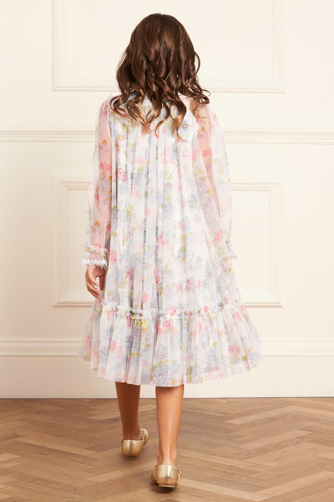 Hydrangea Long Sleeve Kids Dress - Image 4