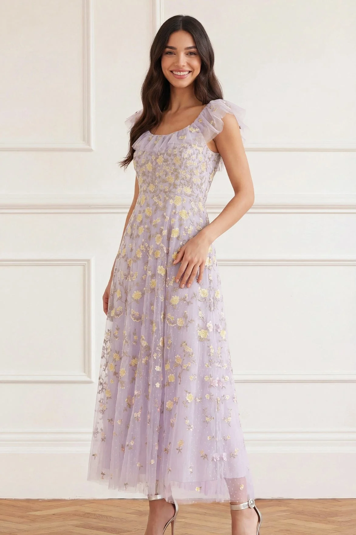 Lea Ditsy Ankle Gown