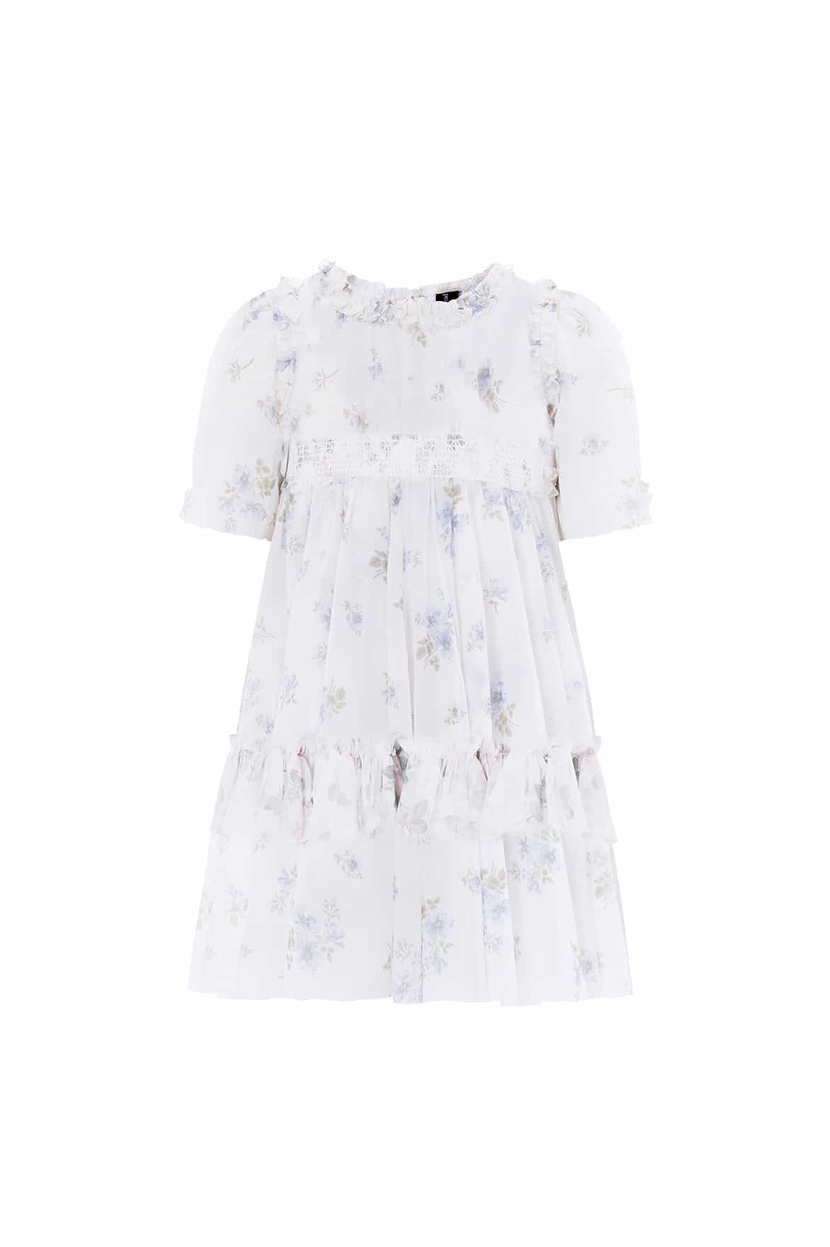 Magnolia Ditsy Chiffon Smocked Kids Dress - Image 2