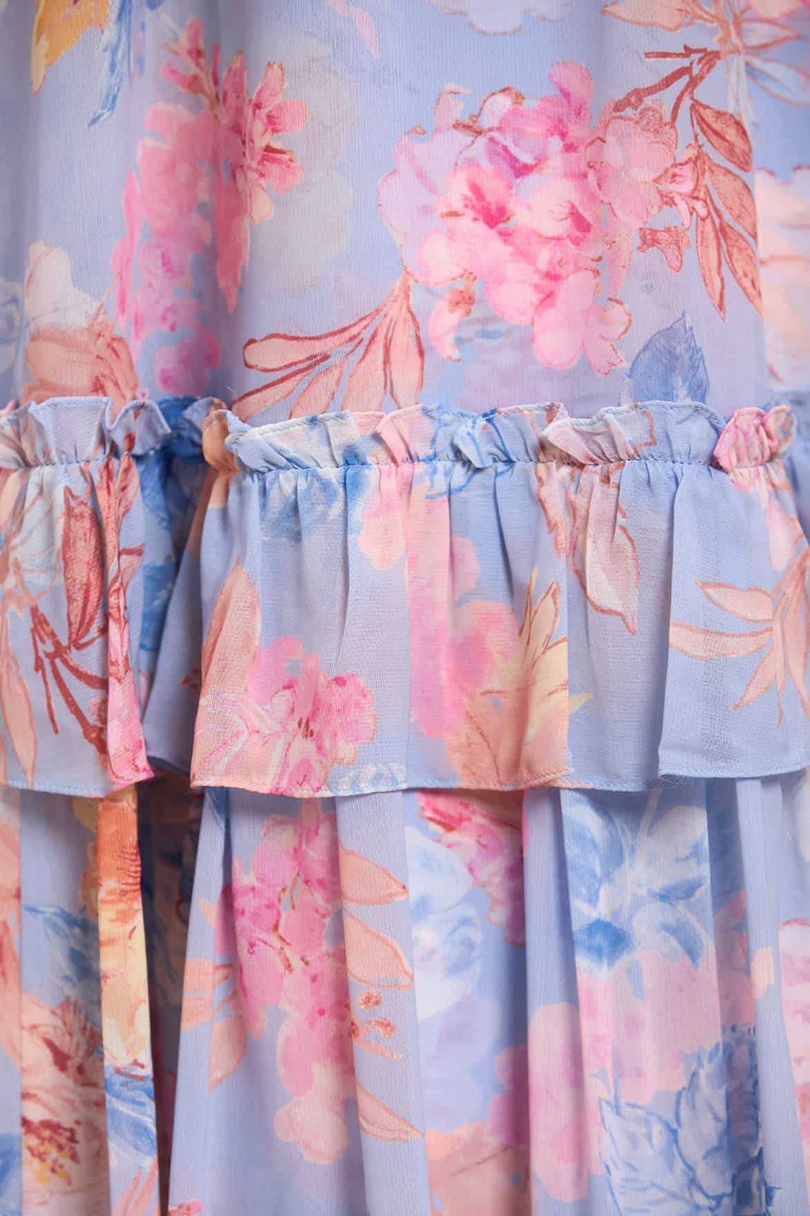 Mariannes Floral Chiffon Short Sleeve Ballerina Dress - Image 5