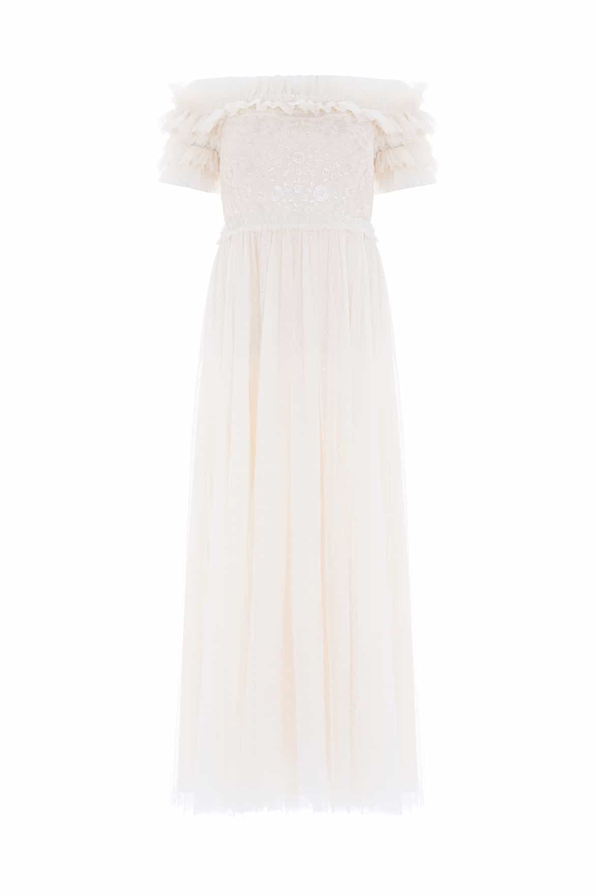 Midsummer Lace Bodice Off-Shoulder Ankle Gown - Image 2