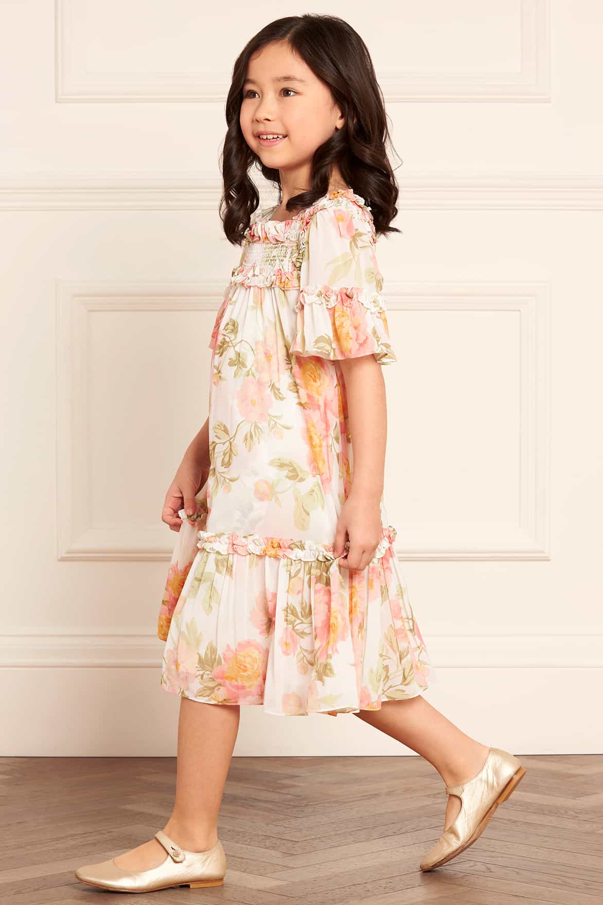 Peony Primrose Chiffon Bella Kids Dress - Image 4