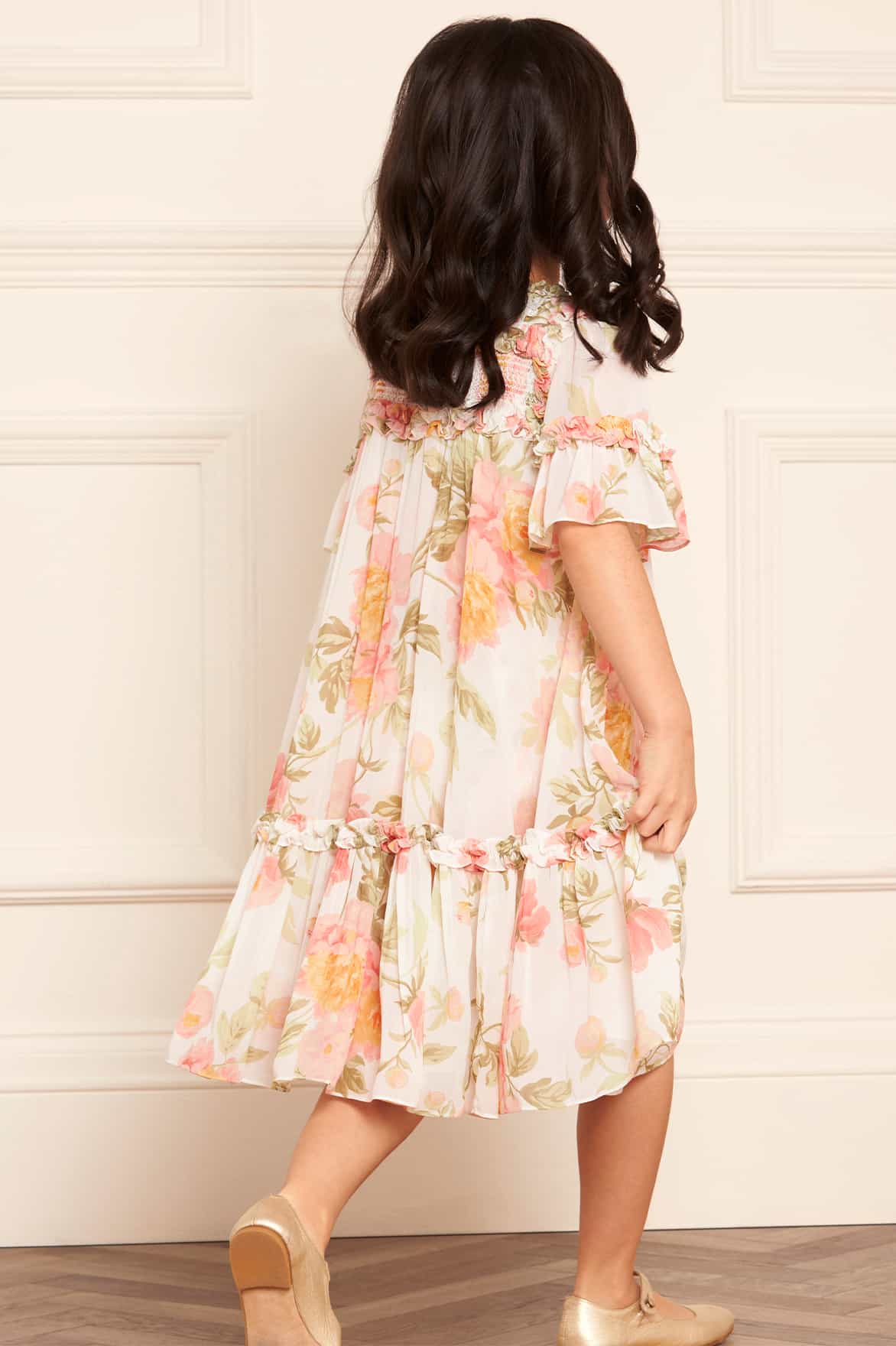 Peony Primrose Chiffon Bella Kids Dress - Image 5