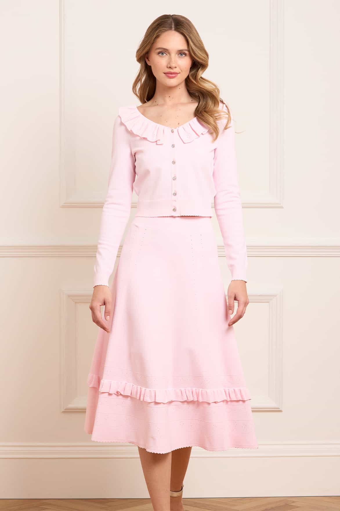 Pointelle Trim Knit Skirt - Image 3