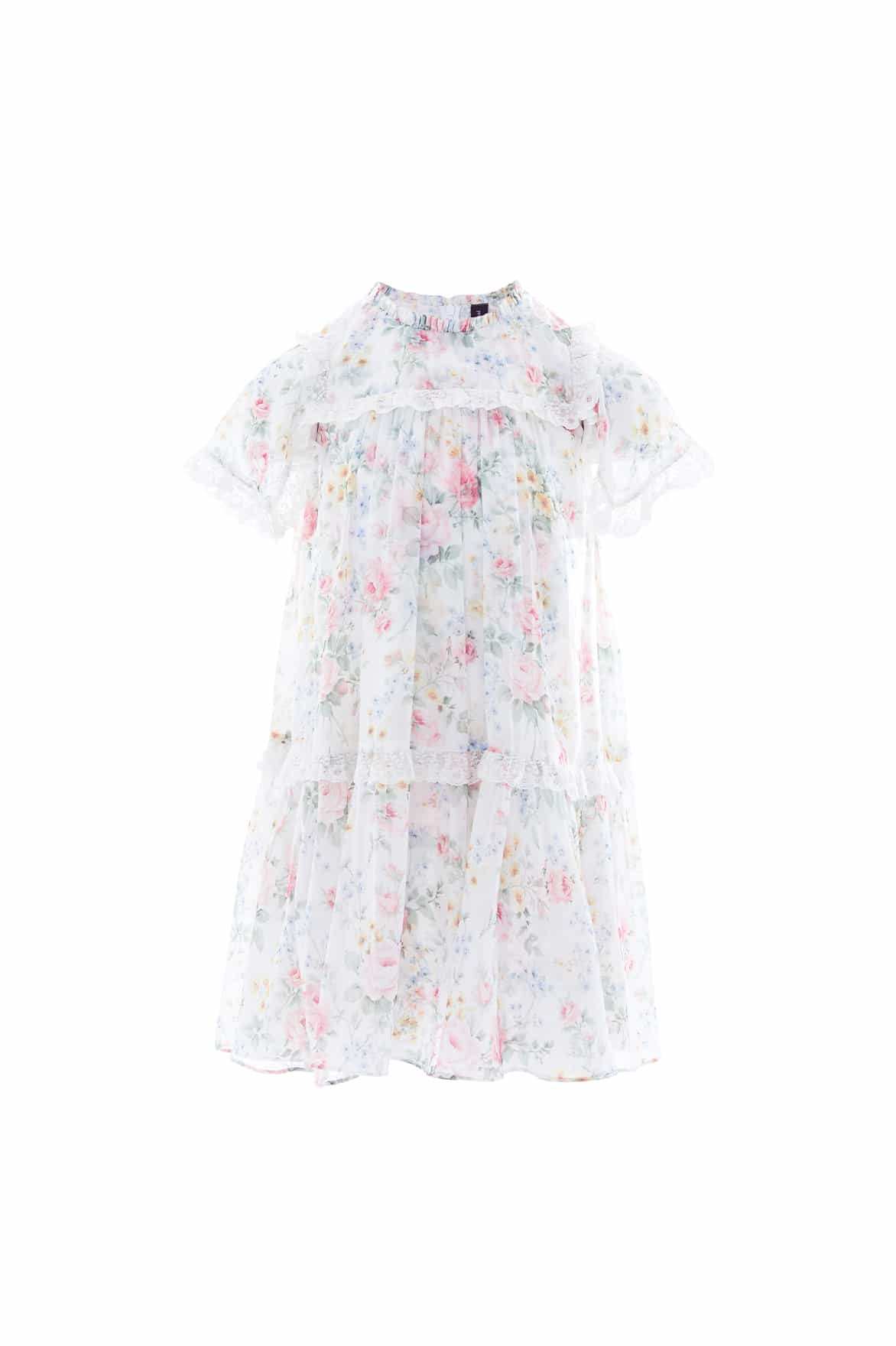 Pompadour Garden Chiffon Lace Kids Dress - Image 2