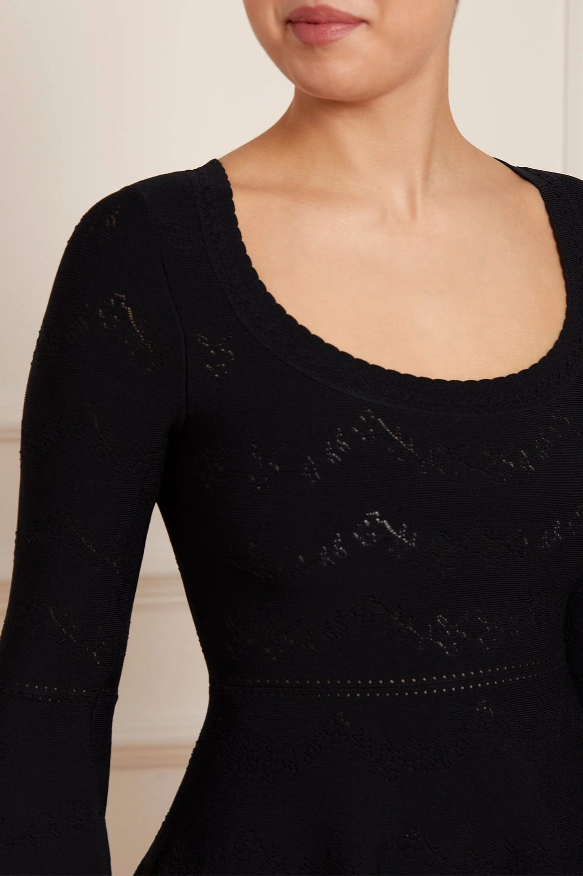 Pretty Pointelle Knit Scoop Neck Mini Dress - Image 7