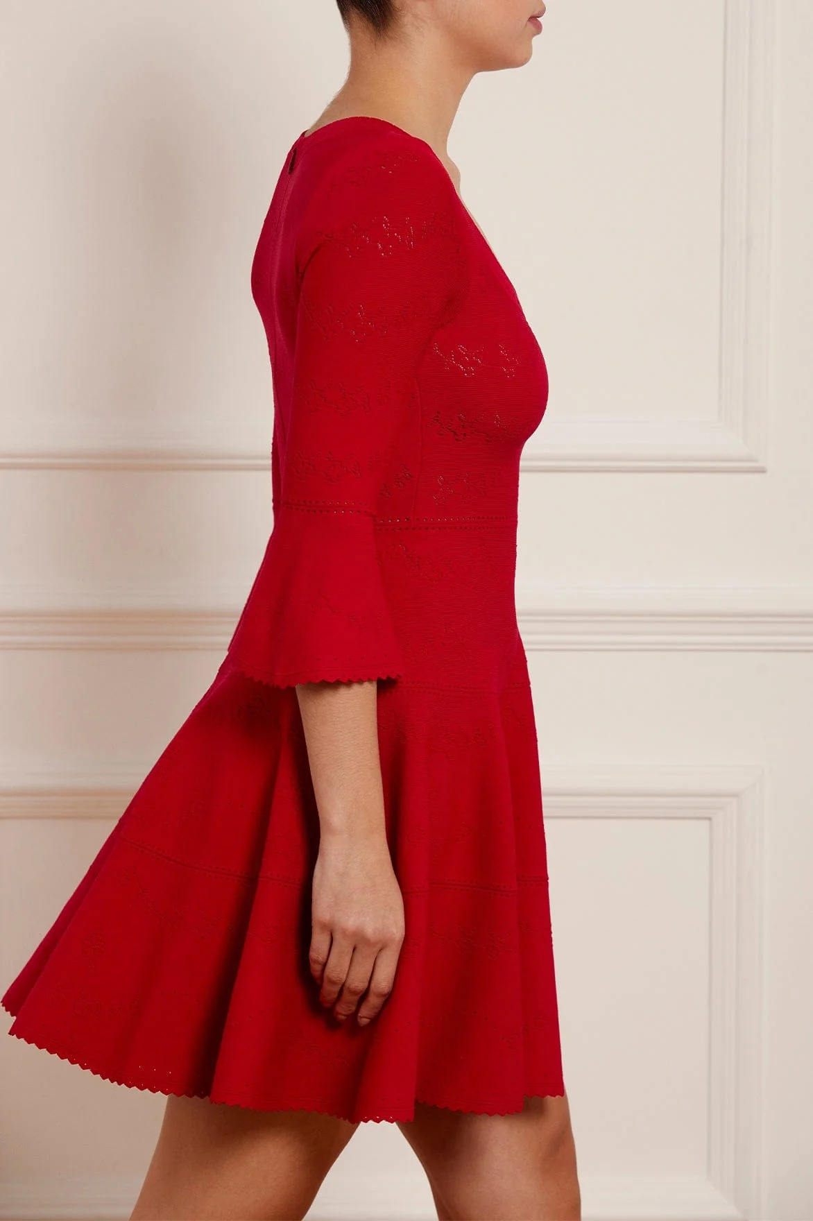 Pretty Pointelle Knit Scoop Neck Mini Dress - Image 4