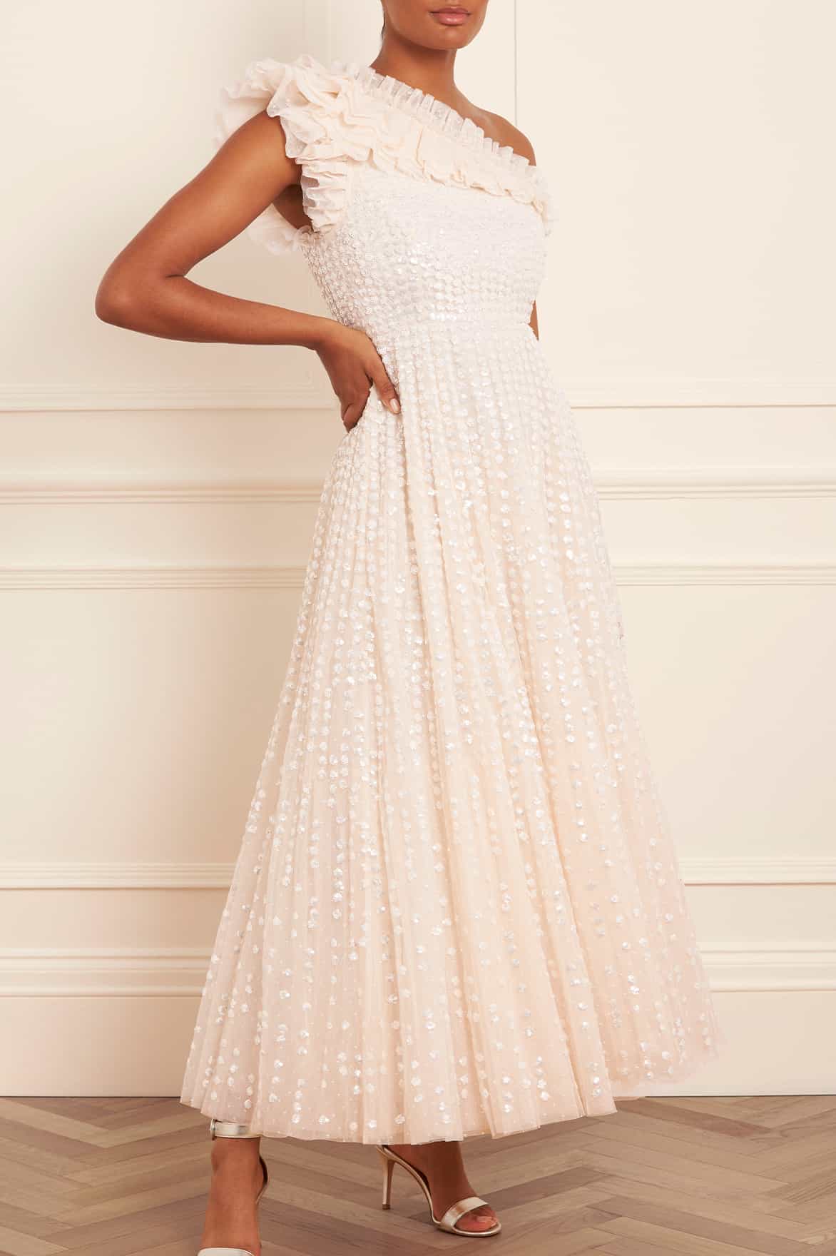 Raindrop One-Shoulder Ankle Gown - Image 4