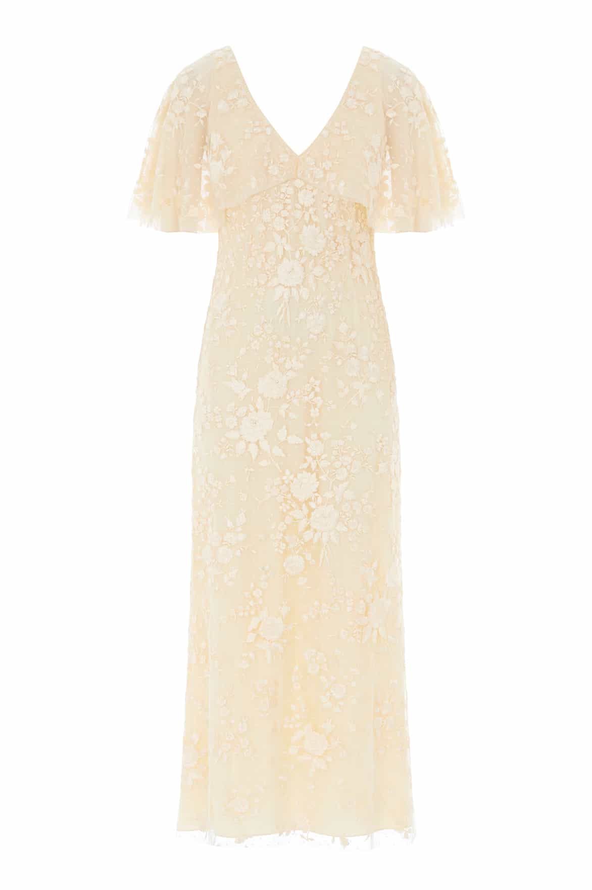 Rosa V-Neck Cape Gown - Image 2