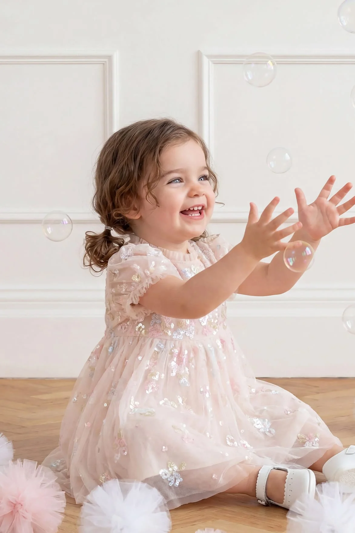 Sequin Bloom Baby Dress
