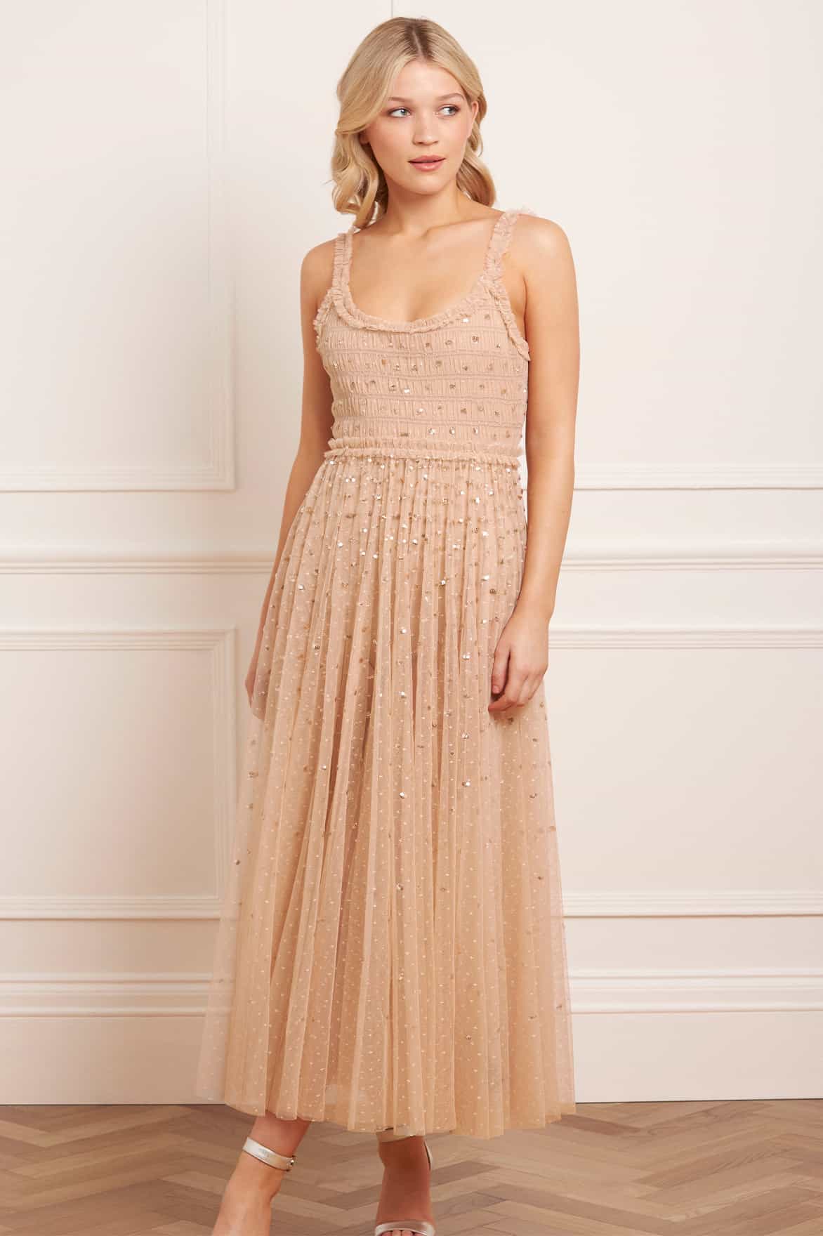 Sequin Giselle Smocked Cami Ankle Gown - Image 4
