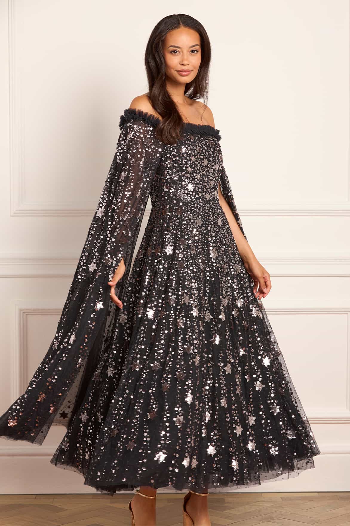 Shooting Stars Cape Ankle Gown - Image 4