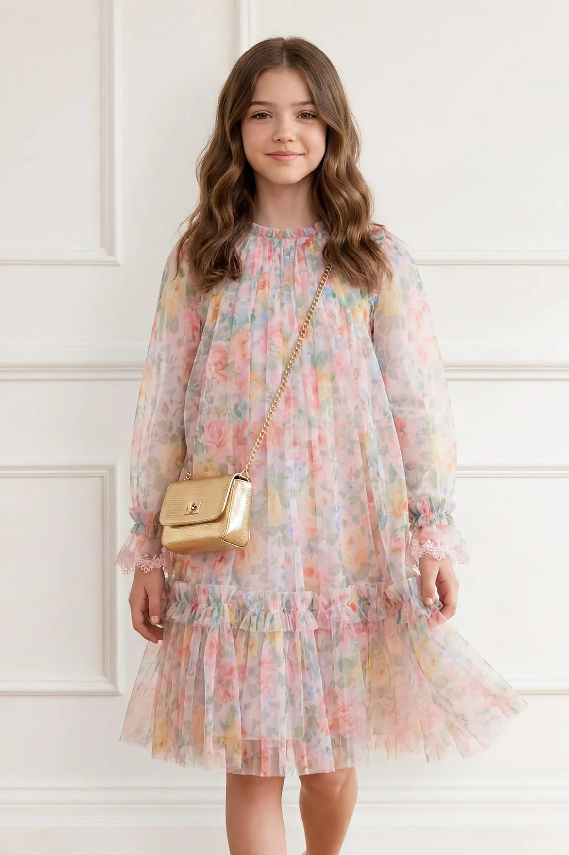 Sienna Rose Long Sleeve Kids Dress - Image 3