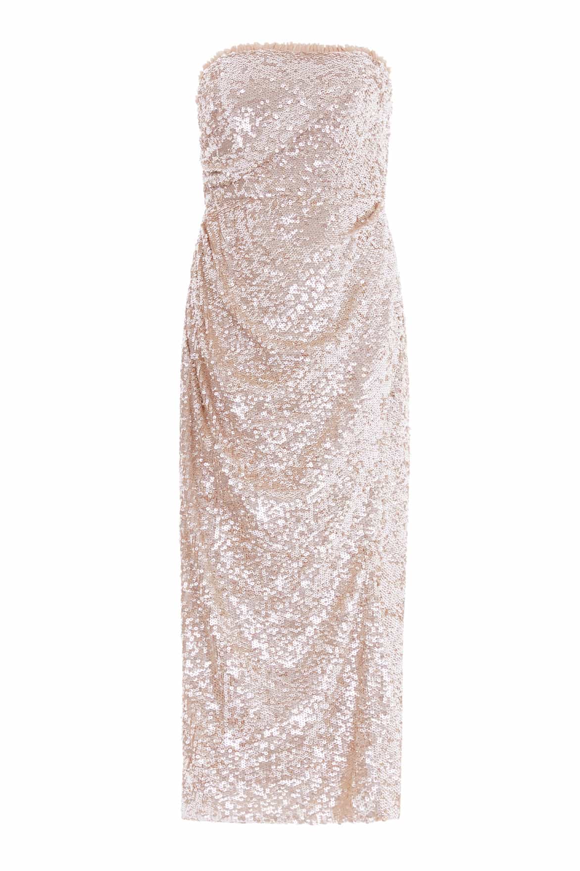Stellar Gloss Strapless Ankle Gown - Image 3