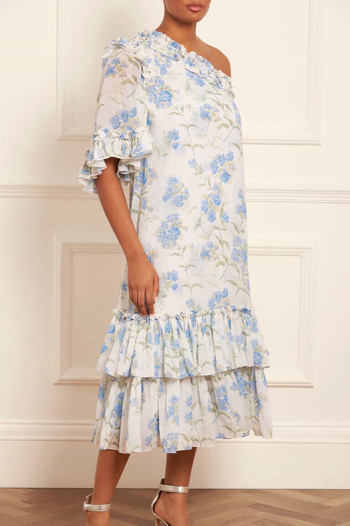 Summer Posy Chiffon One-Shoulder Ballerina Dress - Image 2