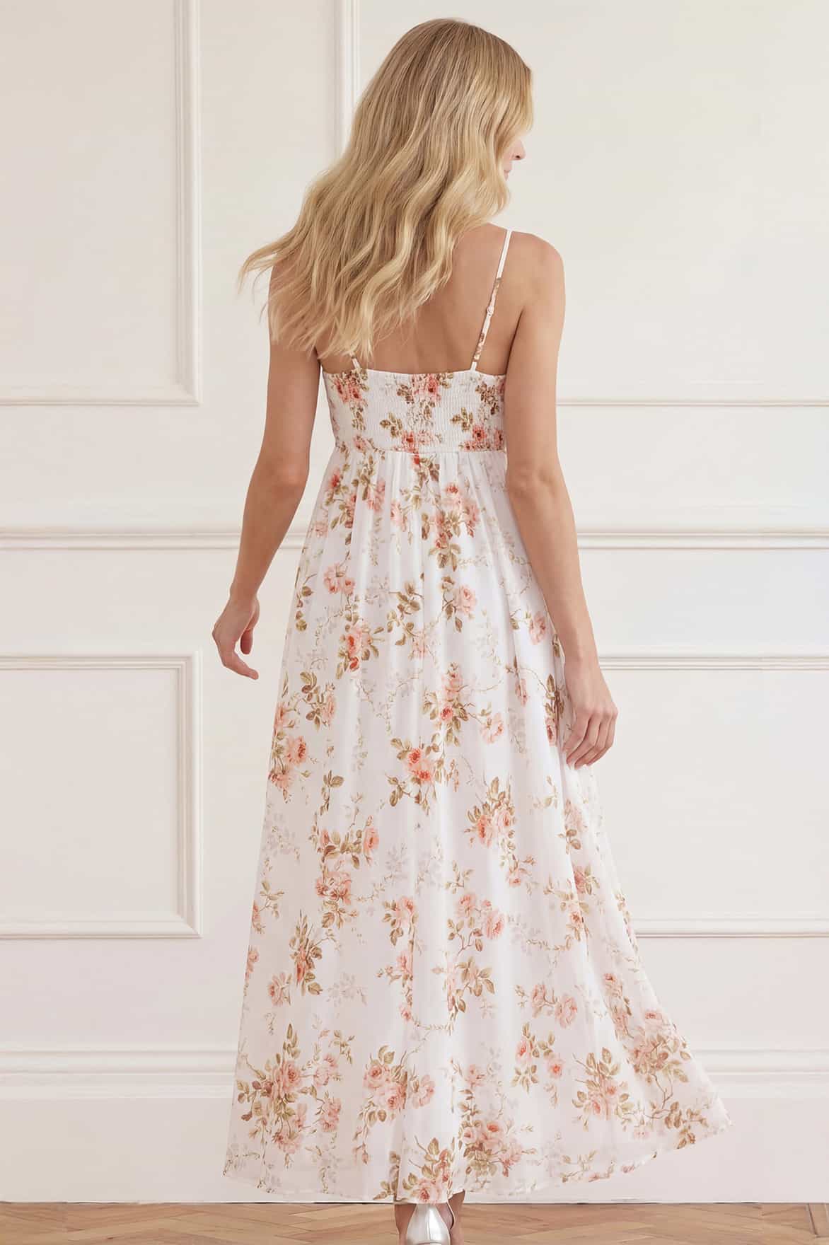 Summer's Rose Linen Blend Cami Ankle Gown - Image 6