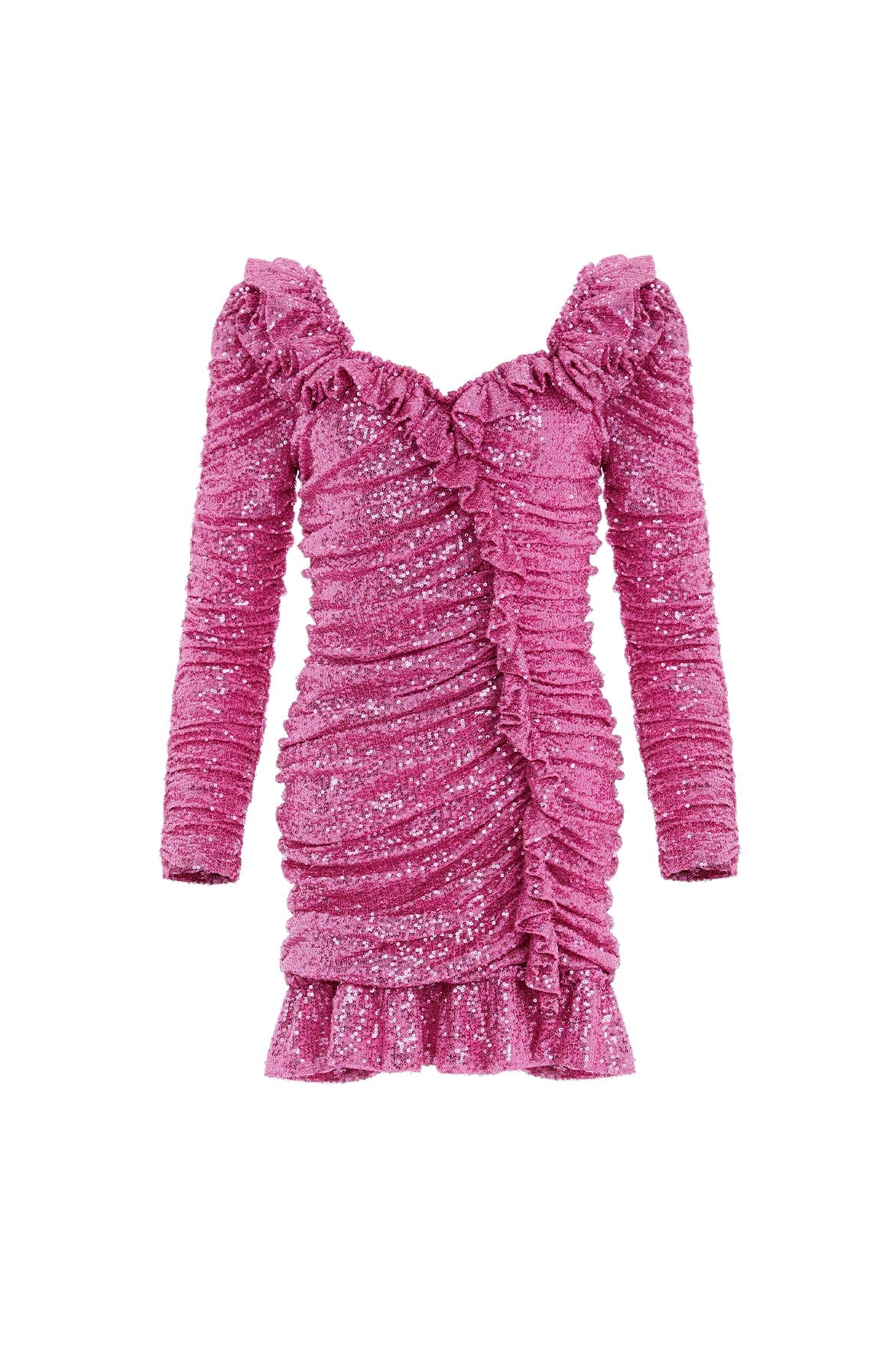 Sunbeam Rouched Long Sleeve Micro Mini Dress - Image 3
