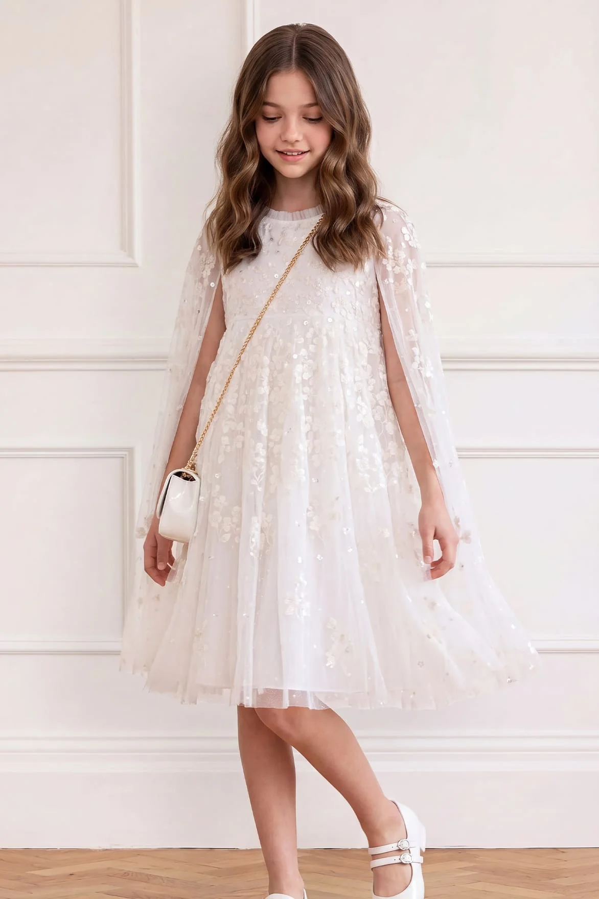 Versailles Ditsy Cape Kids Dress