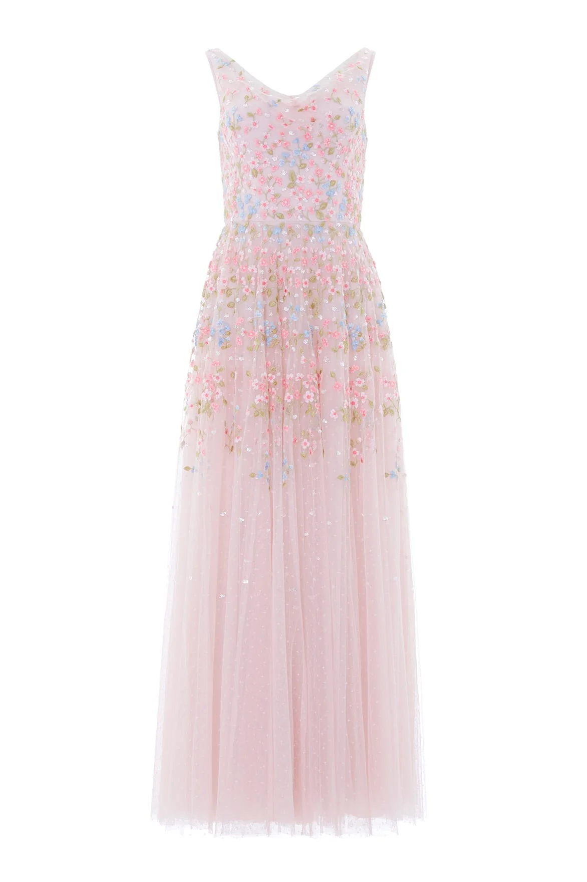 Versailles Ditsy Cowl Neck Gown - Image 2