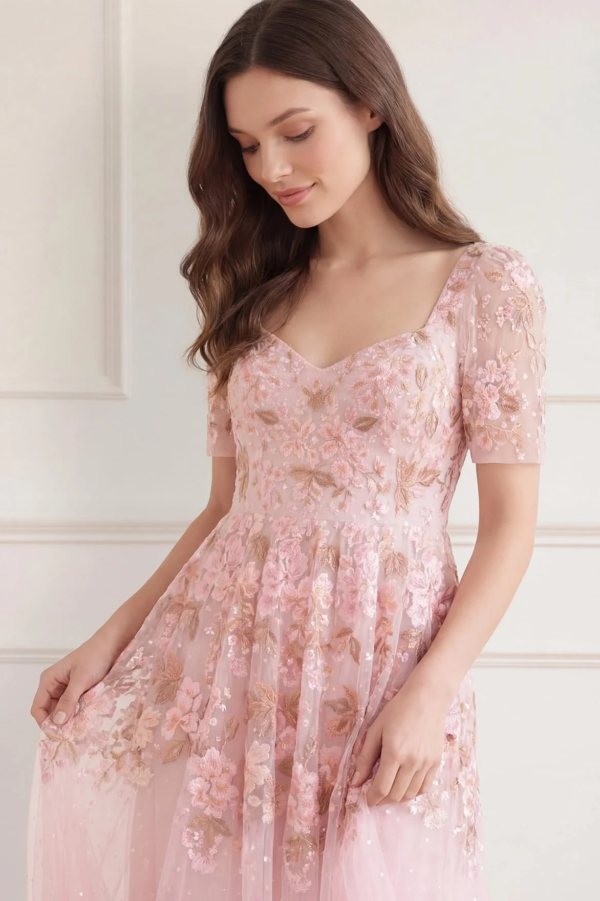 Wisteria Dot Short Sleeve Ballerina Dress - Image 4