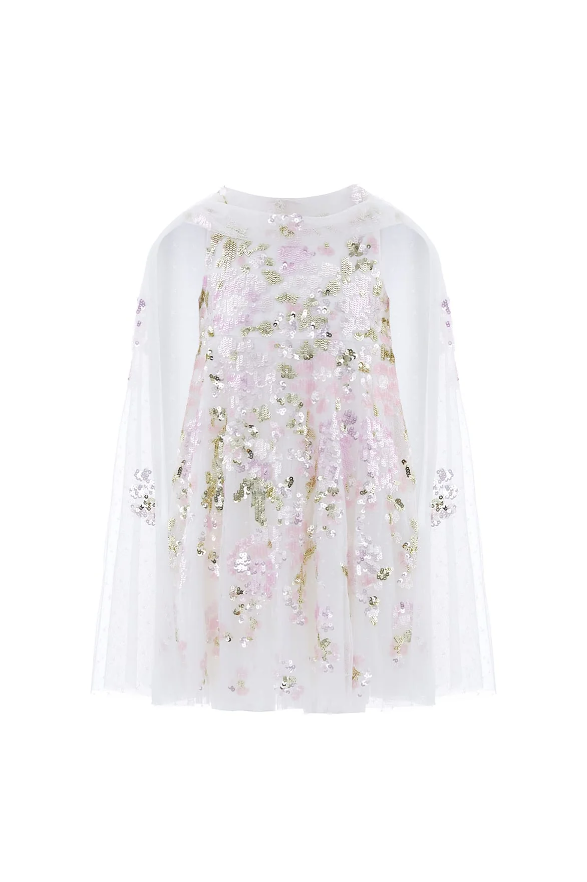 Wisteria Sequin Cape Kids Dress - Image 2